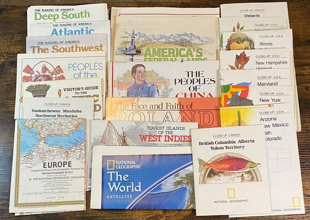 National Geographic Vintage Maps Lot of 21 United States USA 1970's-00's 84B